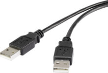 Компьютерный разъем или переходник Renkforce RF-4463028, 1 m, USB A, USB A, USB 2.0, 480 Mbit/s, Black