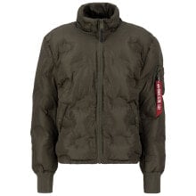 ALPHA INDUSTRIES Logo Puffer Bomber Jacket