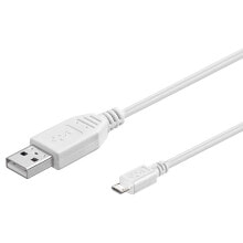 Кабели для зарядки, компьютерные разъемы и переходники goobay USB A - Micro-USB B 1m USB кабель 2.0 Белый 43837