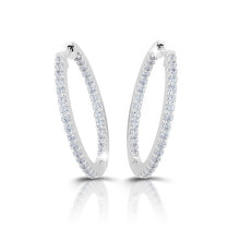 Купить серьги Modesi: Elegant silver hoop earrings M02121