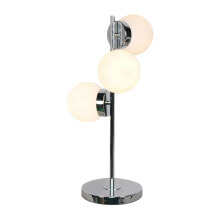 Desk lamp DKD Home Decor 26 x 26 x 59 cm Crystal Silver Metal White 220 V 50 W 23 x 23 x 49 cm