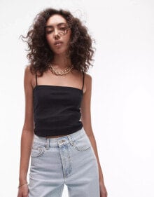 Купить женские футболки и топы Topshop Tall: Topshop tall spaghetti strap tube top in black