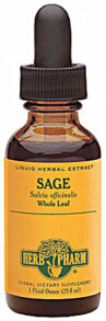 Антиоксиданты Herb Pharm Whole Leaf Sage Liquid Экстракт шалфея 29,6 мл