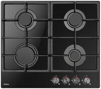 Amica PGCA6100APB - Black - Built-in - 59 cm - Gas - Glass - 4 zone(s)