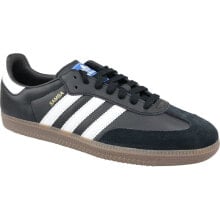 Мужские кроссовки повседневные черные кожаные низкие демисезонные Adidas Samba OG M B75807 shoes