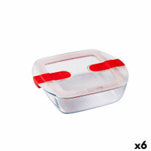 Hermetic Lunch Box Pyrex Cook&heat 1 L 20 x 17 x 6 cm Red Glass (6 Units)