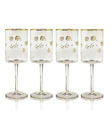 Qualia Glass plum Blossom All Purpose 10 oz Wine Glasses, Set of 4