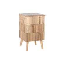 Nightstand DKD Home Decor Golden Light brown MDF Wood 43 x 40 x 70 cm