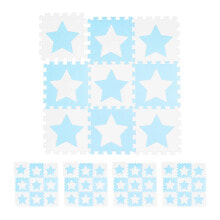 45 x Puzzlematte Sterne weiß-blau