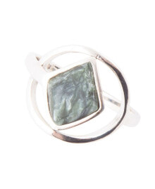 Купить кольца и перстни Barse: North Star Genuine Green Seraphinite Sterling Silver Diamond Ring