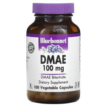 Витамины и БАДы для улучшения памяти и работы мозга bluebonnet Nutrition, ДМАЭ (диметиламиноэтанол), 100 мг, 100 растительных капсул
