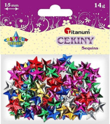 Декоративный элемент или материал для детского творчества Titanium Cekiny 15mm gwiazdki mix kolorów