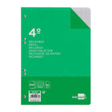 LIDERPAPEL Replacement quarter 100 sheets 60g/m2 square 3 mm with margin 6 holes