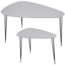 Set of 2 tables Alexandra House Living White Wood