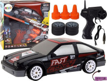 LeanToys Autko Sportowe Zdalnie Sterowane R/C 1:24 Czarne Wymienne Koła