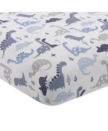 Bedtime Originals roar Blue/Gray/White Dinosaur Baby Fitted Crib Sheet