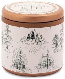 Duftkerze im Glas Zypresse und Tanne - Paddywax Cypress & Fir Copper Tin Candle White With Green Toile Pattern