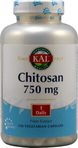 Жиросжигатели Kal Chitosan Хитозан для контроля аппетита 750 мг 120 вегетарианских капсул