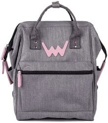 Городские женский рюкзак Vuch на молнии, съемная ручка с возможностью крепления к  коляски, два внутренних и два боковых кармана для мелких предметов.