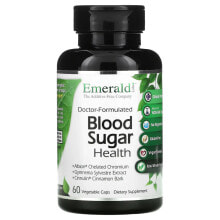 Растительные экстракты и настойки Emerald Laboratories, Blood Sugar Health, 60 Vegetable Caps