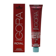 Краска для волос Schwarzkopf Igora Royal Permanent Color Creme 7-65 Суперстойкая крем-краска для волос, оттенок средний русый шоколадный золотистый  60 мл