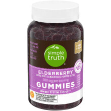 Витамины и БАДы от простуды и гриппа Simple Truth Elderberry Gummies Жевательные конфеты с бузиной 300 мг 60 мармеладок