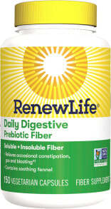 Пребиотики и пробиотики renew Life Adult Daily Digestive Prebiotic Fiber Ежедневное пищеварительное пребиотическое волокно для взрослых 150 вегетариански капсул