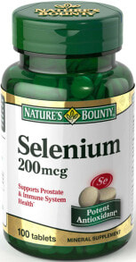 Минералы и микроэлементы Nature's Bounty  Пищевая добавка Селен  200 мкг  100 таблеток