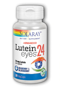 Лютеин, зеаксантин Solaray Lutein Eyes Advanced -- Лютеин с черникой для улучшения зрения - 24 мг - 30 капсул растительного происхождения