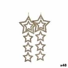 Christmas Decorations Set Stars champagne 19 x 0,2 x 23 cm (48 Units)