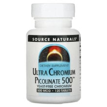 Минералы и микроэлементы Source Naturals, Ultra Chromium Picolinate 500, 500 mcg, 120 Tablets