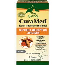 Имбирь и куркума Terry Naturally CuraMed Vegan --  Натуральный Курамед  веганский - 500 мг - 60 капсул