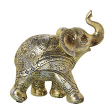 Decorative Figure Alexandra House Living Golden Plastic Elephant 12 x 22 x 22 cm