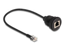 Kabel RJ12 Stecker zu Buchse zum Einbau 30 cm schwarz - Cable