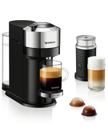 Nespresso vertuo Next Deluxe Coffee and Espresso Machine by De'Longhi, Chrome with Aeroccino Milk Frother