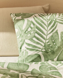 Tropical leaves print pillowcase