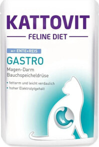 Купить влажные корма для кошек Kattovit: Kattovit KATTOVIT GASTRO Kaczka z ryżem 85g dla kota