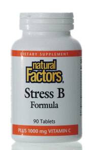 Витамины группы В Natural Factors Stress B Formula Комплекс витаминов В + Витамин С 1000 мг для укрепления нервной системы 90 таблеток