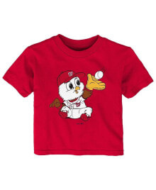 Outerstuff boys and Girls Infant Red Washington Nationals Baby Mascot T-shirt