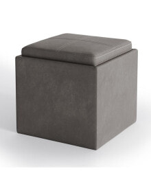 Simpli Home rockwood Contemporary Square Cube Storage Ottoman