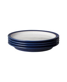 Denby elements Dark Blue Dinner Plate Set of 4, Service for 4