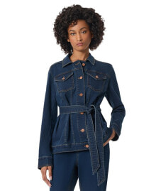 Купить женские куртки Jones New York: Women's Belted Denim Trucker Jacket