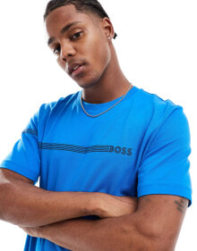 Купить мужские футболки и майки BOSS Green: BOSS GREEN tee 5 t-shirt in blue with logo placement print