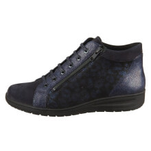 Женские ботинки женские ботинки на шнуровке кожаные темно-синие SOLIDUS