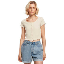 URBAN CLASSICS Cropped Button Up short sleeve T-shirt