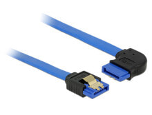 Компьютерные кабели и коннекторы deLOCK 84991 кабель SATA 0,5 m SATA 7-pin Черный, Синий