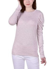 Купить женские блузки и кофточки NY Collection: Petite Puff Sleeve Knit Top