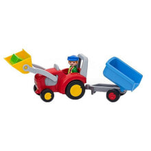 Детские игровые наборы и фигурки из дерева набор с элементами конструктора Playmobil Трактор с прицепом