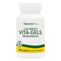 Витаминно-минеральные комплексы NaturesPlus Children's Vita-Gels Детский мультивитаминный комплекс 90 апельсиновых гелевых капсул