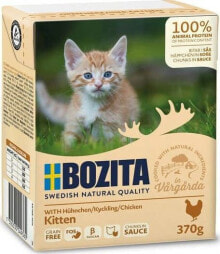 Влажные корма для кошек Влажный корм для кошек Bozita, для беременных, лактирующих и растущих, с курицей, 370 г